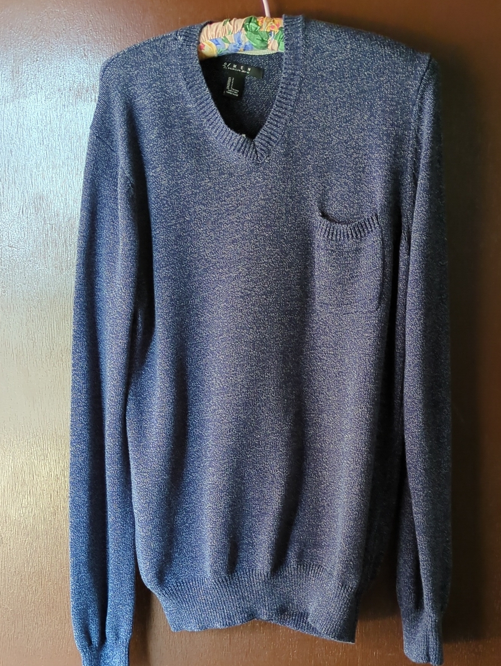 21men Dark Navy V-Neck Sweater with Chest Pocket Size S